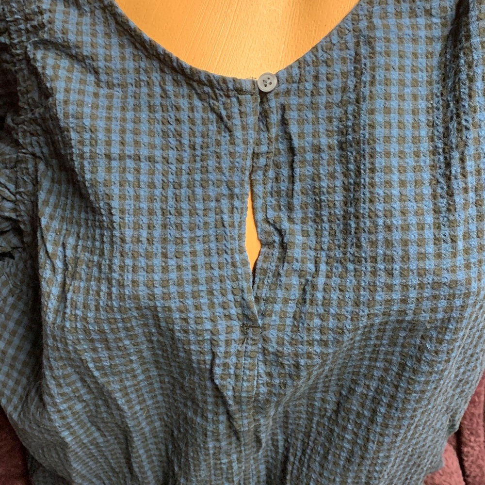 Free Assembly XXL Blue Ruffled Women's Top - Picture 4 of 13
